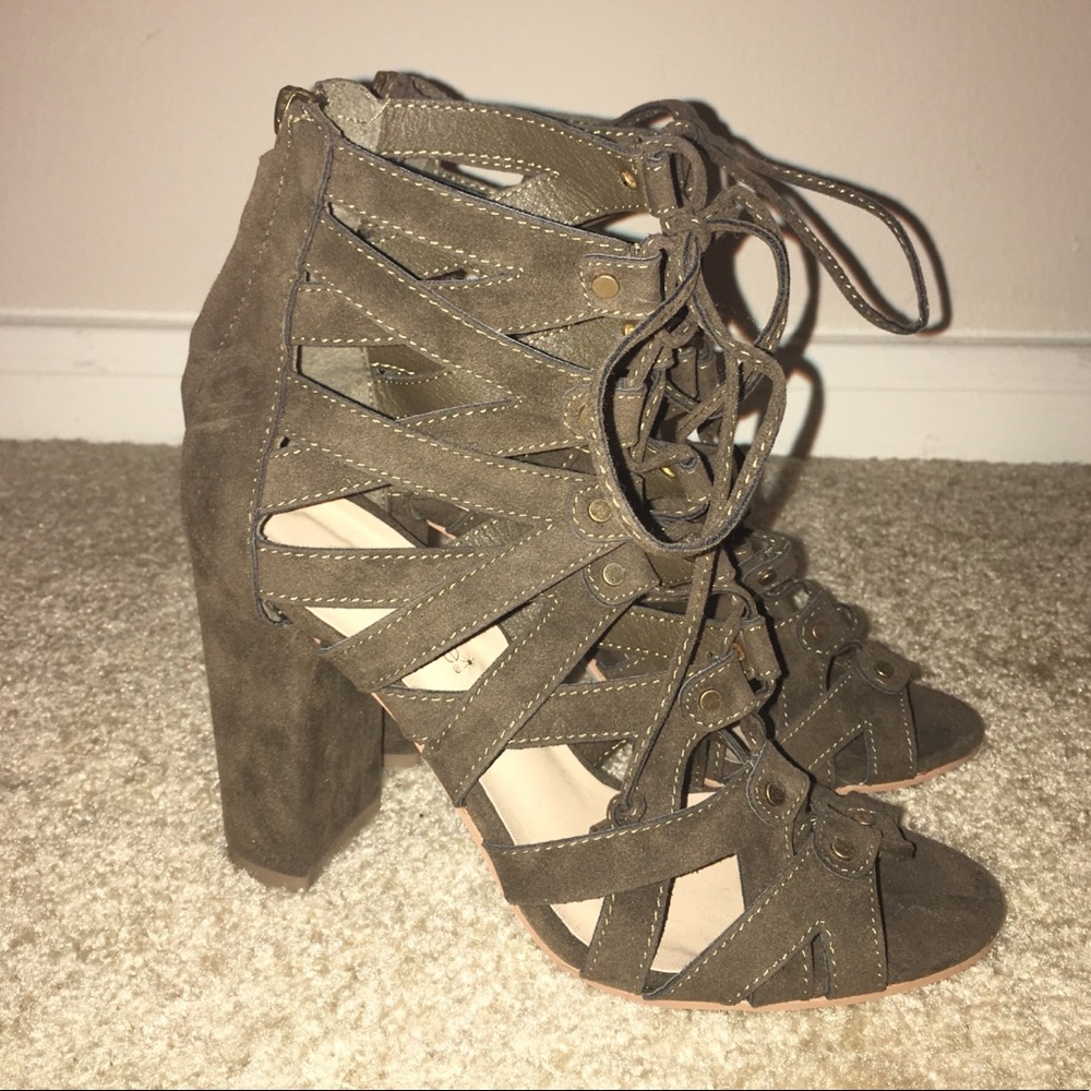 Gladiator style chunky heels